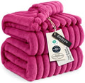 Bedsure Soft Full Size Fleece Blankets for Bed Hot Pink 84"x90" by BEDSURE