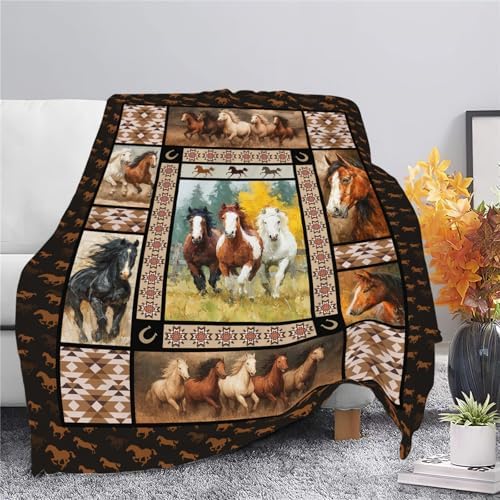 Horse Throw Blanket Horse Stuff Gifts for Kids Girls Boys Adults Women Men Soft Cozy Warm Plush Fluffy Fuzzy Fleece Blanket Decor 60''X80'' - Image 5