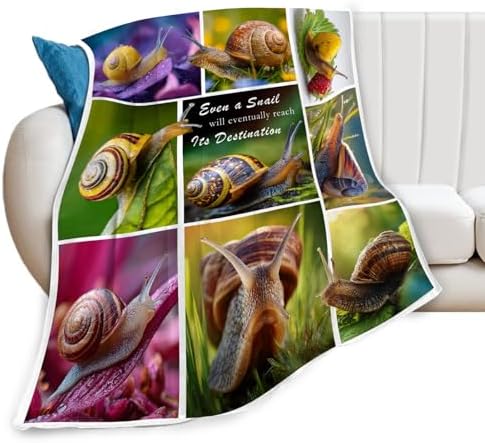 Snail Blanket Snail Lover Throw Blankets Gifts for Girls Boys Kids Soft Cozy Fleece Plush for Couch Sofa Bed 60"x50" by Unknown