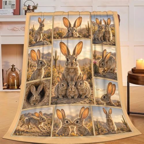 Cottontail Throw Blanket Rabbit Gifts for Girls Women 60"X50" by Unknown