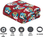 Elegant Comfort Luxury Velvet Super Soft Christmas Prints Fleece Blanket-Holiday Theme Home Décor Fuzzy Warm and Cozy Throws for Winter Bedding, Couch and Gift, 50 x 60 inch, Owl - Image 2