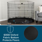 Dog Playpen - Foldable Metal Exercise Puppy Play Pen with Eight 24x42in Extra-Tall Panels and Gate - Indoor/Outdoor Dog Fence with Fabric Bottom for Dogs, Cats or Small Animals by PETMAKER (Black)