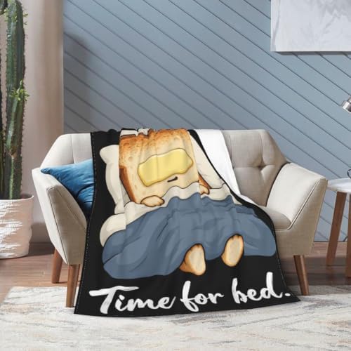Sleepy Toast Blanket Throw Gift for Girls Women 60"X50" - Image 2