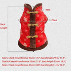 SEIS New Year Cat Knot Buttons Coat Dogs Cheongsam Winter Pet Clothes Vest Christmas Costume for Cats Teddy Bichon Small Medium Dogs (Brown, M (Chest Circumference 55cm/ 21.6")) - Image 6