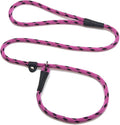 Mendota Pet Slip Leash - Dog Lead and Collar Combo - Made in The USA - Black Ice Raspberry, 3/8 in x 4 ft - for Small/Medium Breeds