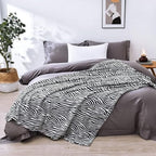 Vessia Zebra Printed Twin Blanket for Bed, 300GSM Couch Blanket for Adults - Image 3