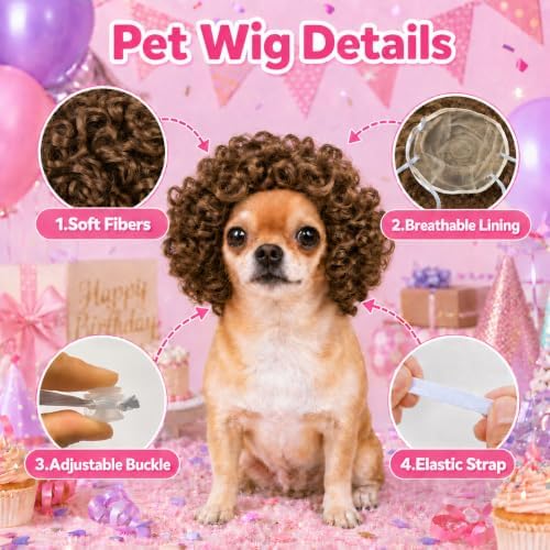 6 Pcs Funny Dog Wig for Cat and Dog Role Playing Wigs - Image 2