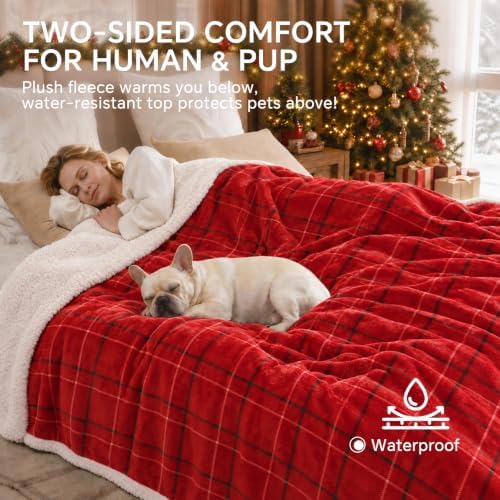 Luciphia Waterproof Blanket for Large Dog, Reversible Sherpa Couch Cover - Image 5