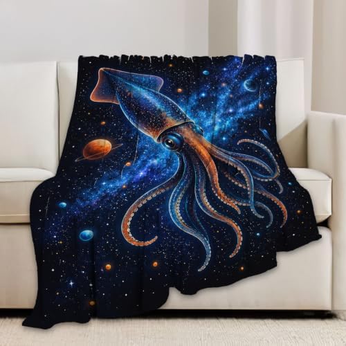 Squid Blanket, Ocean Animal Throw Gift for Girls Women 60"X50" - Image 3