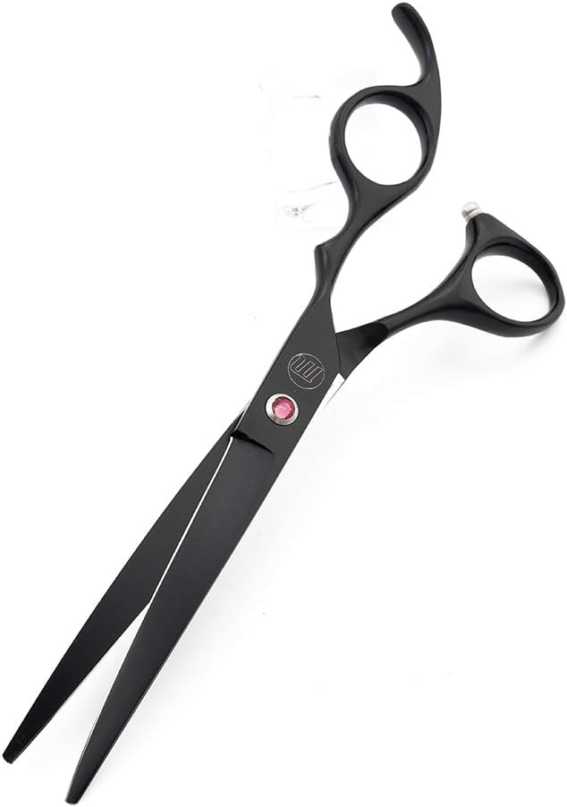Moontay Professional 7" Dog Grooming Scissors Set 4PCS, Black | Straight, Upward Curved, Downward Curved, Thinning/Blending Shears for Dog, Cat and Pets, JP Stainless Steel