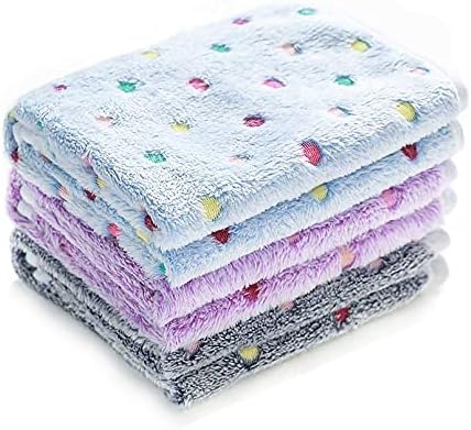 1 Pack 3 Blankets Super Soft Cute Dot Pattern Pet Blanket Flannel Throw for Dog Puppy Cat Blue/Purple/Grey Large by luciphia