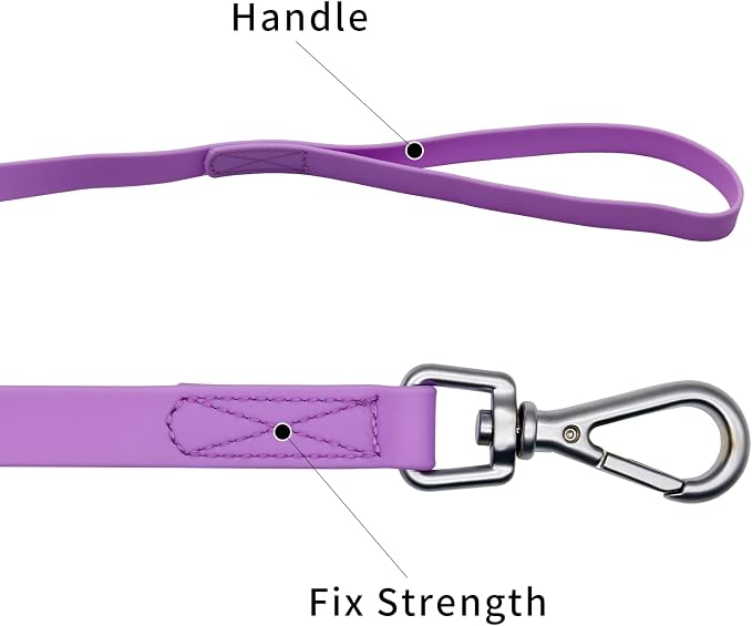 Waterproof Dog Training Leash 50FT 30FT 15FT 10FT 5FT Heavy Duty Recall Long Lead for Large Medium Small Dogs (10FT, Purple)