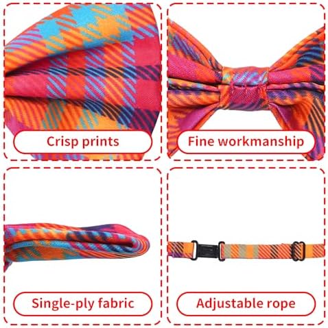 Plaid Dog Bow Ties Bulk for Small Dogs 30 Pack 3.9"*2.1" S - Image 3