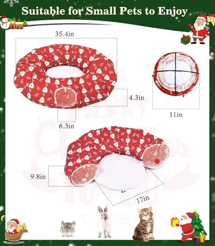 Pawaboo Cat Tunnel Under Christmas Tree Skirt for Indoor Cats, Xmas Tree - Image 6