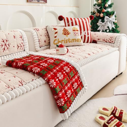 Christmas Couch Cover, Christmas Plush Sofa Cover for Dog Pet 1PC - Image 6