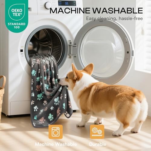 Luciphia 1 Pack 6 Dog Blankets Cat Soft Fluffy Fleece Pet Blanket Warm Cute Print Design Puppy Kitten Doggy Paw Large(41"x31") - Image 6