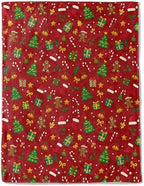 Christmas Decorative Throw Blanket, Gingerbread Tree Hat Sock Bow Star Print Decoration, Soft Flannel Winter Blankets for Couch Bed Sofa, Holiday Home Decor, Xmas Festival Gifts 40x50 Inch by AINORI