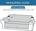 Sofa Protector for Dogs/Cats/Pets Sofa Slipcover Quilted Furniture Protector with Non Slip Elastic Strap Water Resistant Sofa Covers Couch Covers Seat Width: 78" (Oversized Sofa, Light Grey/Beige)