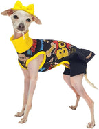 D Doggy Star Italian Greyhound Clothes Stretchable Bow Leggings One-piece Whippet for Dog (3XL,Ops Bow Black)