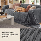 Bedsure Soft Large Fleece Blanket for Bed Frost Gray 120"x120" - Image 4