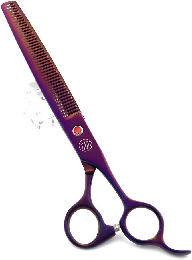 Moontay Professional 8" Dog Grooming Scissors Set 4PCS, Purple | Straight, Upward Curved, Downward Curved, Thinning/Blending Shears for Dog, Cat and Pets, JP Stainless Steel