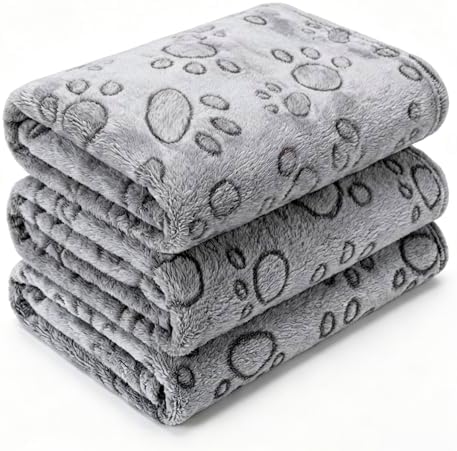 CADONO 1 Pack 3 Blankets for Dog Puppy Cat (Medium 30x20'', Grey) by CADONO