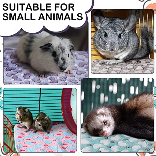 Reginary 4 Pcs Guinea Pig Fleece Cage Liners, Heart Pattern, 35 x 24 Inch - Image 5
