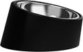 15° Tilted Dog Bowl for Small Dogs Flat-Faced Breeds - Anti-Choke Ergonomic Elevated Feeder Non-Slip Base - 2-in-1 Detachable Stainless Steel Food & Water Bowls - Classic Black Sleek Style (S, Black)