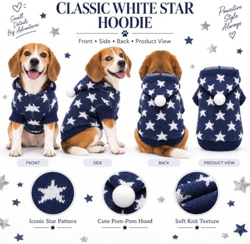 Dog Sweater for Medium Dogs Girl Boy Winter, Dog Clothes, Blue, XL - Image 5