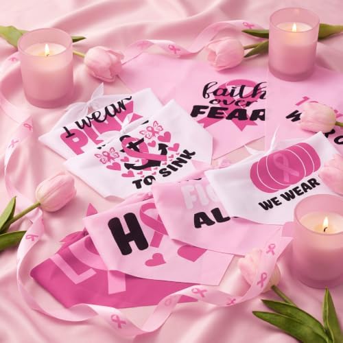 100 Pcs Dog Bandanas Bulk, Pink Breast Cancer Themed Dog Bibs - Image 6