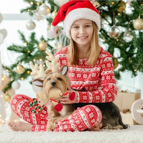 Christmas Squeaker Dog Toys Interactive Durable Dog Chew Toys Reindeer Plush Toy for Puppy Small Dogs Medium Dogs and Large Dogs Birthday - Image 5