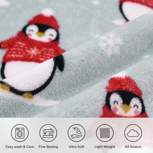Gogreen Christmas Fleece Throw Blankets for Couch & Bed - Lightweight Plush Cozy Fuzzy Soft Blankets and Throws for Sofa, Christmas Penguin, 50x60 Inches - B - Image 5