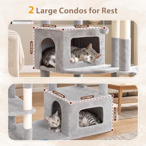 Gitelsnour 74.8'' Cat Tree Tower for Indoor Cats Large, Wide Base, GCT806W - Image 3