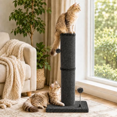 Carpet Cat Scratching Post Heavy Duty for Indoor Large Cats, DGRY - Image 2