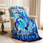 Dolphin Throw Blanket Dolphin Stuff Gifts for Kids Girls Boys Adults Women Man Soft Cozy Warm Plush Fluffy Fuzzy Fleece Blanket Decor 50''X60'' - Image 2