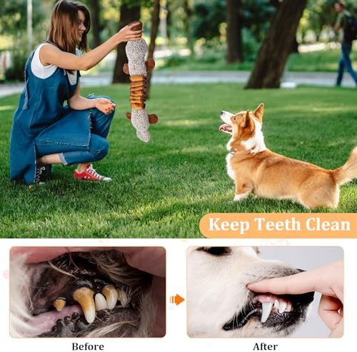 Squeaky Dog Toys, Stuffed Large Dog Toys to Keep Them Busy, Interactive Plush Chew Toys with Crinkle Paper, Tough Pet Animal Toys for Small Medium Large Dogs - Platypus - Image 5