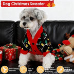 Dog Christmas Sweater Red Plaid Cardigans Dog Christmas Outfit Soft Warm Knitted Pet Clothes Cold Weather Puppy Clothes for Small Medium Large Dogs Cats - Image 6