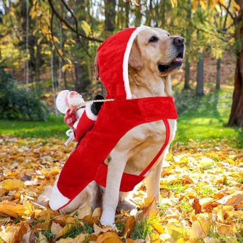 BWOGUE Santa Dog Costume, Dog Christmas Outfit, Reindeer Rider Costume XL - Image 5