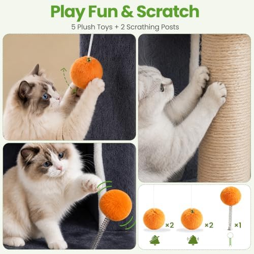 Small Cat Tree Tower Scratching Post for Indoor Cats Large Adult - Image 4