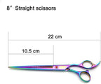 KINGSTAR 8.0in. Professional Pet Grooming Scissors Set,Titatium Plated Straight & Thinning & Curved Scissors Set with Comb,Dog Grooming,A563