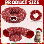 Cat Tunnel Christmas Tree Skirt Cat Donut Tunnel Bed, Gift Box - Image 3
