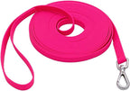 Waterproof Dog Training Leash 50FT 30FT 15FT 10FT 5FT Heavy Duty Recall Long Lead for Large Medium Small Dogs (10FT, Pink)