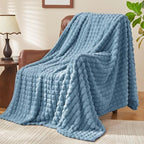 BEDELITE Blue Fleece Twin Blanket for Couch Dorm Room Decor, 60x80 Inch - Image 3