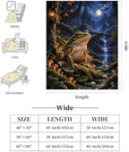 Frog Throw Blanket Moonlit Forest Cute Animal Gifts 50''X60'' - Image 6