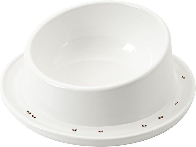 Ant Proof No Spill Ceramic Cat Food Bowls,15° Tilted Neck Support,Non-Slip Base,Easy Clean Pet Water Dishes for Cat and Small Dog Indoor or Outdoor Use(1 Pack)
