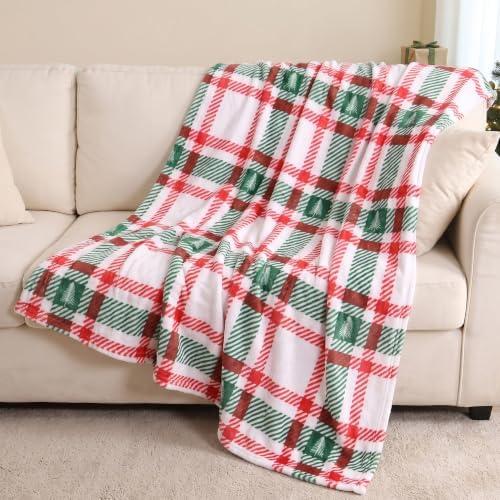 Gogreen Cozy Christmas Blanket - 300 GSM Flannel Throw Size for Home Decoration - Ultra Soft (Christams Check, Throw - 50" x 60") - Image 2