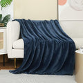 Stone Blue Fleece Plush Throw Blanket 60"x80"for Couch Fuzzy Cozy Flannel by JIAHANNHA