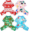 PET SHOW 4 Pack Christmas Velvet Dog Pajamas for Medium Dogs by PETSHOW