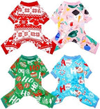 PET SHOW 4 Pack Christmas Velvet Dog Pajamas for Medium Dogs by PETSHOW