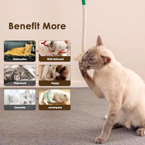 Christmas Cat Catnip Toys, Cotton Rope Cat Toys, Dental Chew Toys for Indoor Cats, Teeth Cleaning Toys for Kitten, Anxiety Relieving Catnip Toy for Cats (26.38 inches) - Image 4